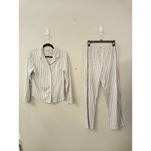 Adonna Women's White Blue Green Purple Pajama Set Size Large